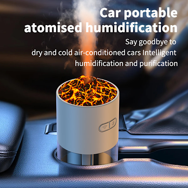 Volcano Humidifier HS02: Simuloi liekkiä 7-värisellä valolla Valkoinen