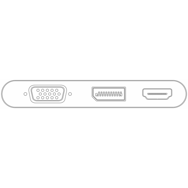 USB-C™ multiportadapter till VGA, DisplayPort™, HDMI™