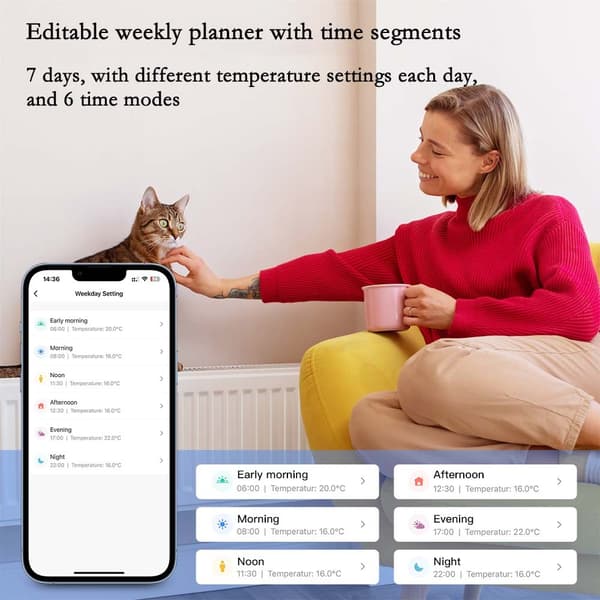 Tuya ZigBee Smart Termostatisk Radiatorventil - APP-styring, Programmerbar Varme