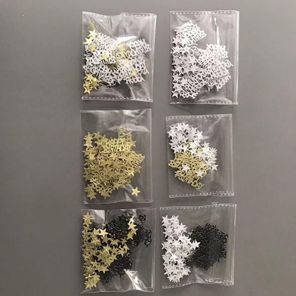 Konfetti, 30 st. bokstäver & 100 st. stjärnor Silver Silver