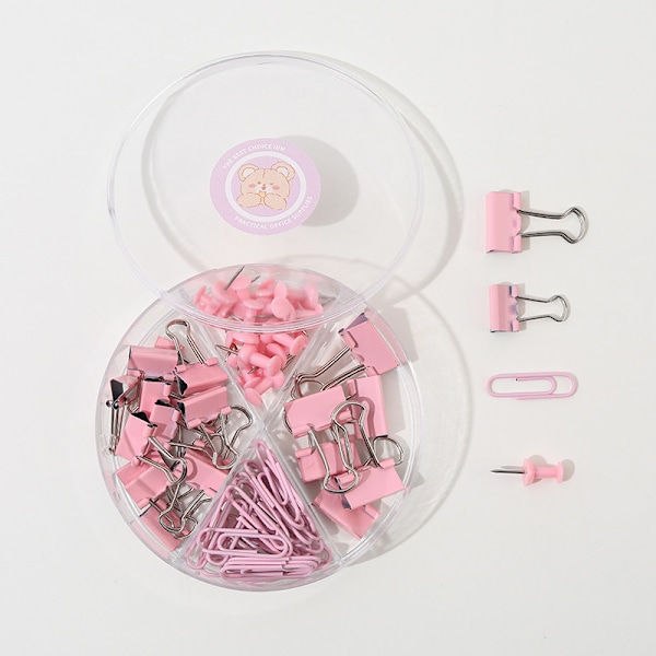 Fyra-facks bindeklämmesats Rosa