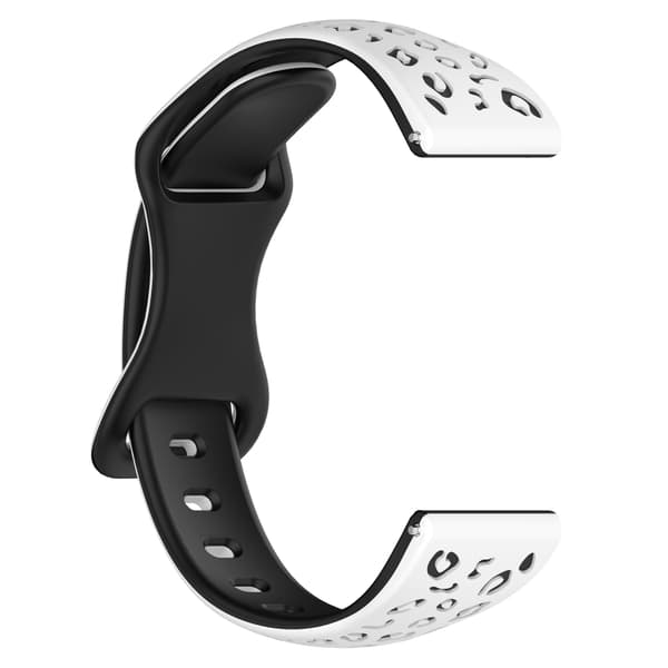 Vit & Svart Silikon Klockarmband - 22mm
