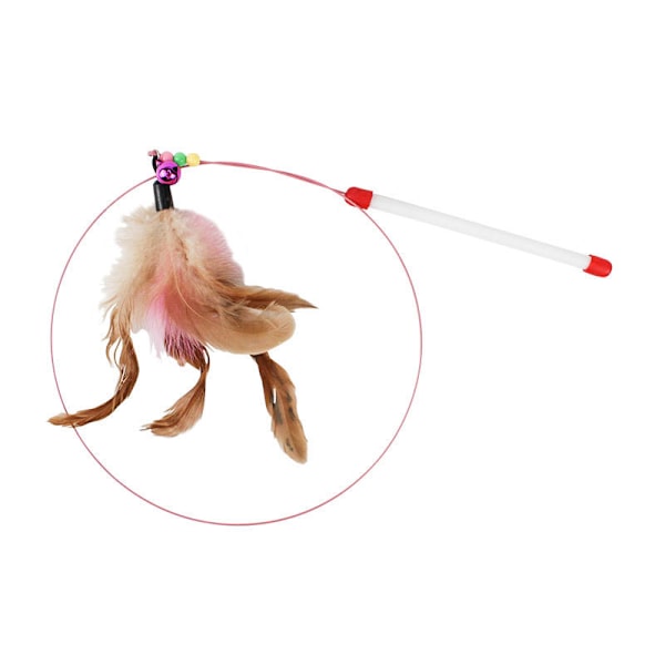 Feather Cat Teaser Wand för lekfulla katter Brun