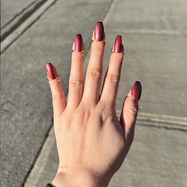 Aftagelige negle ringe til akryl negle, 10 stk. Rose guld