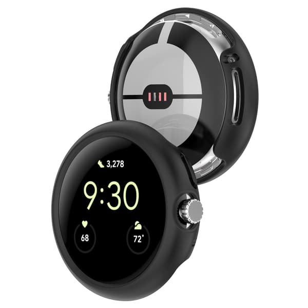 PC halv-pack beskyttende etui til Google Pixel Watch Black Black