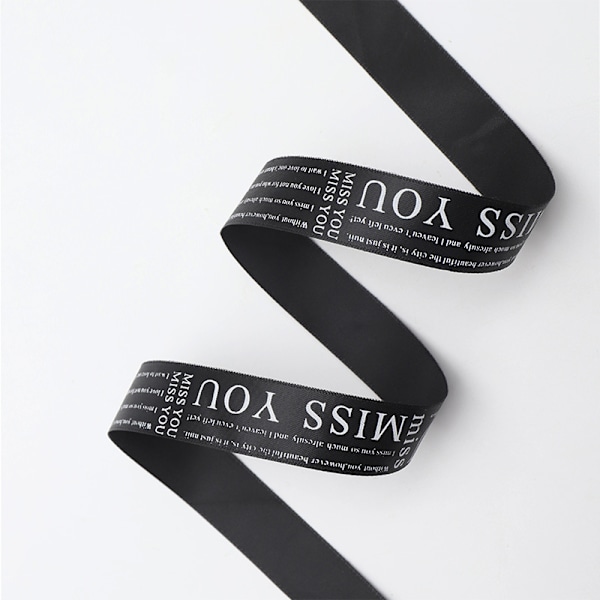 Djupt svart band - 2,5 cm x 36 yards