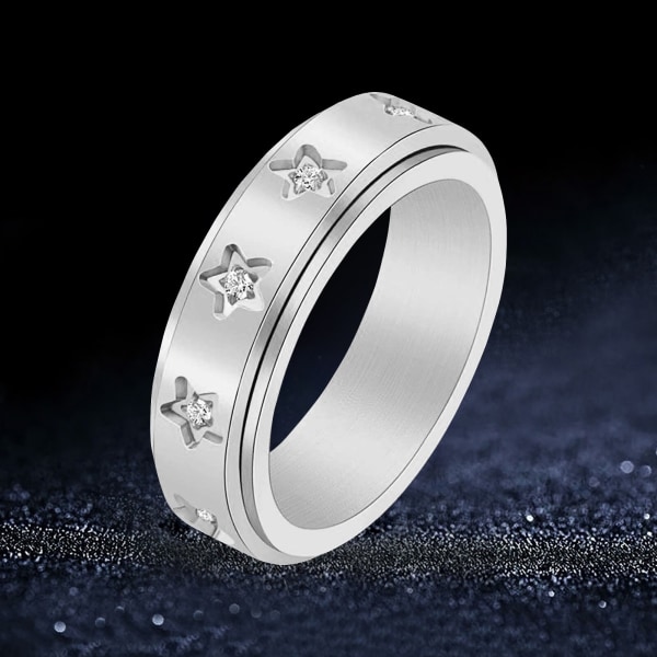 Antistress ring med stjerner Sølv 20.7 mm Sølv 20.7 mm