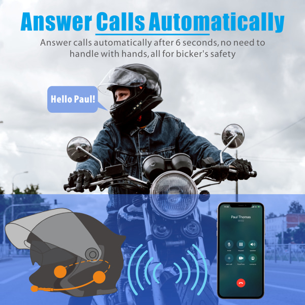 Motorcykel hörlurar, hjälm hörlurar Bluetooth 5.2