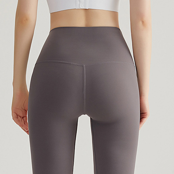 Høje Yogashorts - Leggings, Trænings- og Løbetights Grå L