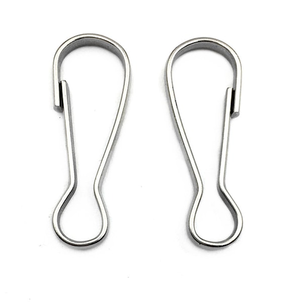 Snorekroge i rustfrit stål lanyard clips karabinkroge 100-pak Sølv 30 mm