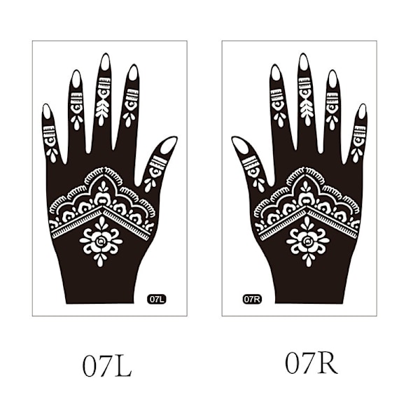 Eleganta Svarta Temporära Handtatueringar - 1 Par Pack Modell 6