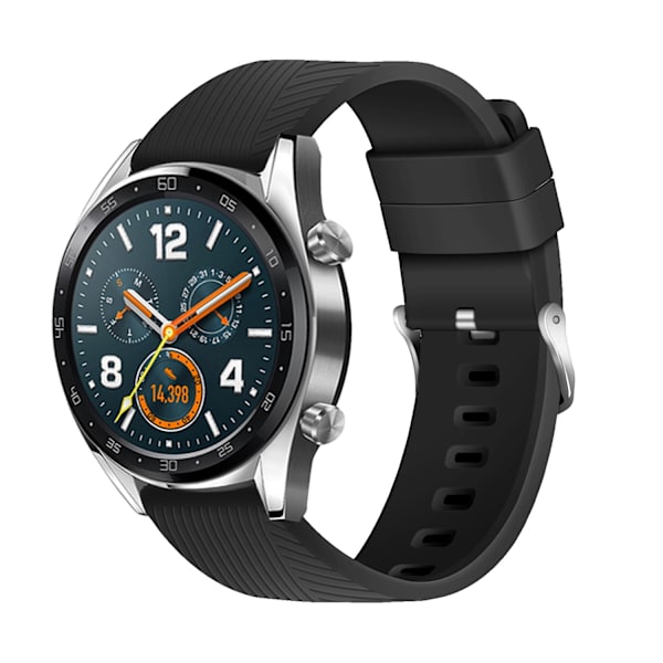 Silikonarmband för Huawei GT4/Samsung Galaxy Watch 4 Svart 22 mm