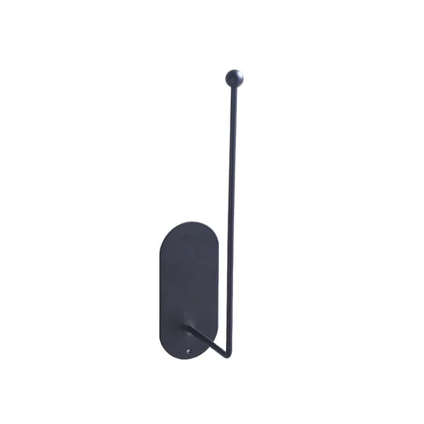 Selvklæbende rustfrit stål papirhåndklædeholder til no-drill vægmontering i køkken og badeværelse, pladsbesparende sort, kompakt design L:20cm