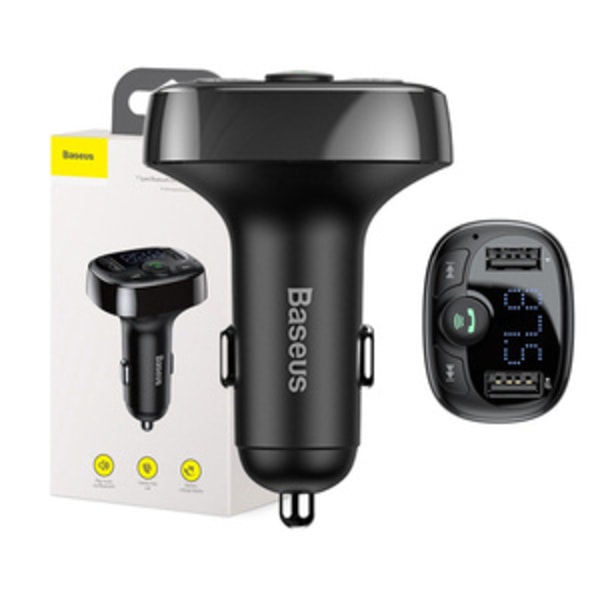 Baseus FM-sender T-type Bluetooth 2xUSB microSD (sort)