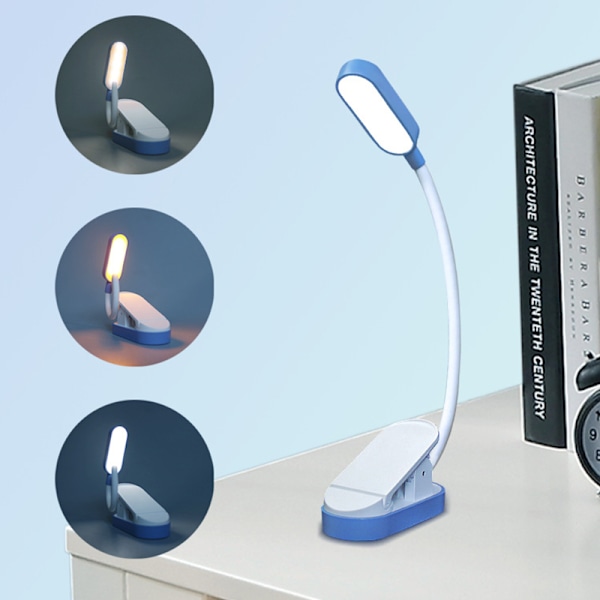 Sort boglampe - LED Clip-on læselampe til studerende White White
