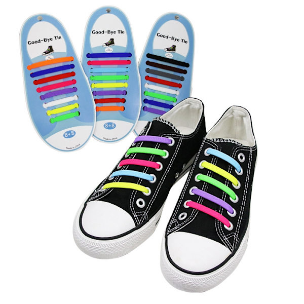 Bindefri elastiske snørebånd MultiColor