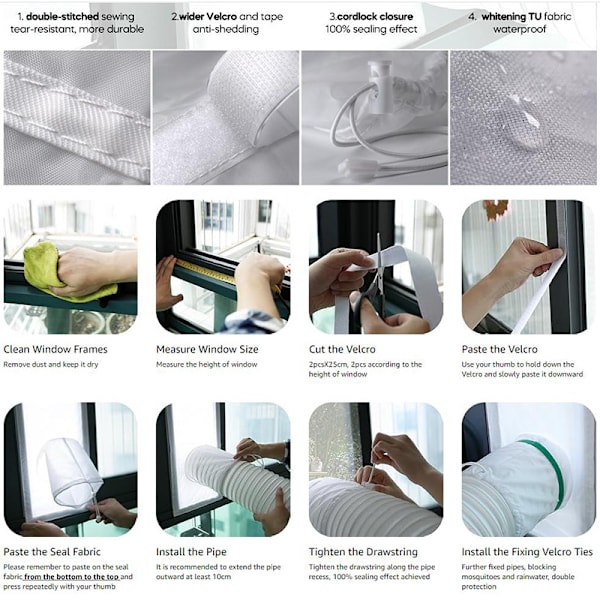 Skjutdörr Vent Kit för bärbar AC