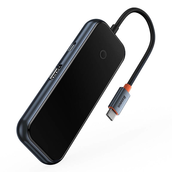 Hub 5in1 Baseus AcmeJoy-serien USB-C til 2xUSB 3.0 + USB 2.0 + USB-C PD + HDMI (mørkegrå)