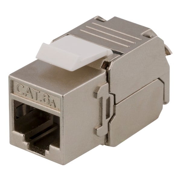 Cat6A shielded Keystone jack, toolless clamp termination
