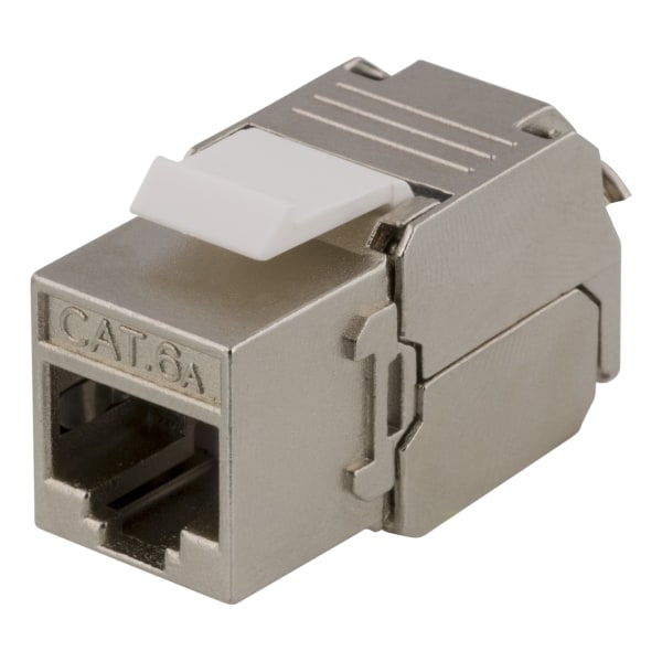 Cat6A shielded Keystone jack, toolless clamp termination, pl