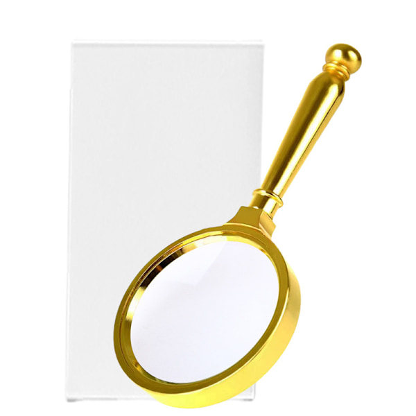 Guldpläterat runt handtag förstoringsglas 11 cm