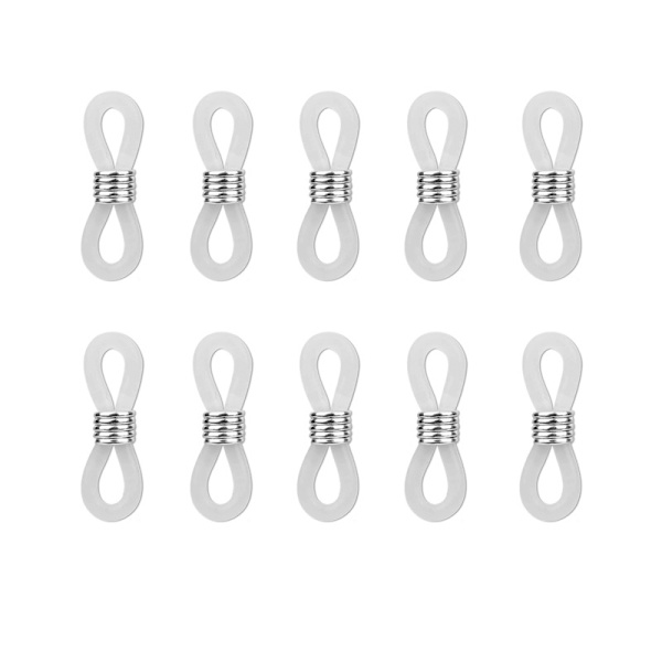 Spännen för Glasögonkedjor, 10-pack Silver