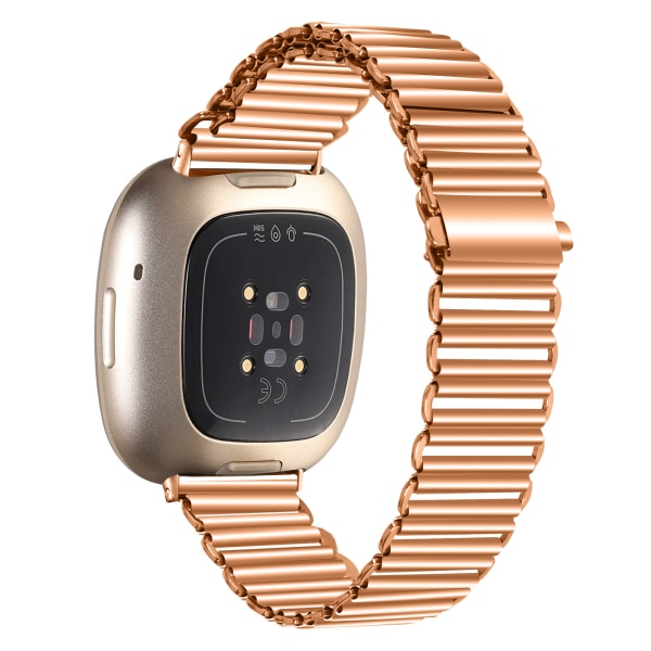 Kellon ranneke ruostumatonta terästä Fitbit Versa 3 / Versa 4 / Sense 2 Ruusukulta
