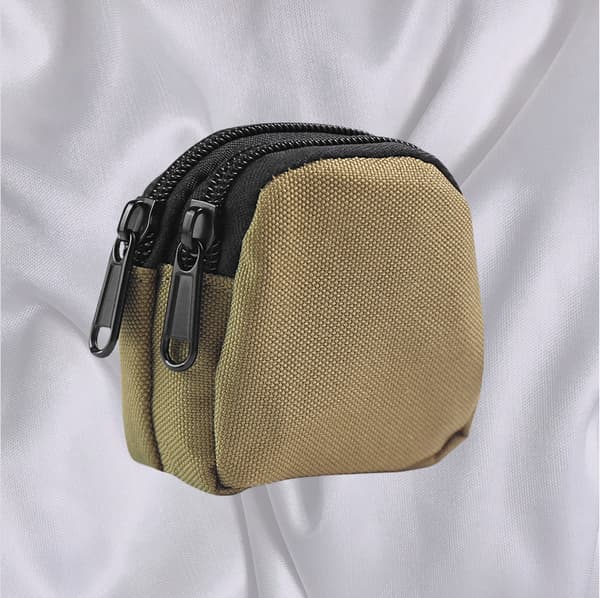 Canvas Bluetooth Hörlursfodral - Kompakt Kamouflagepåse Khaki Khaki
