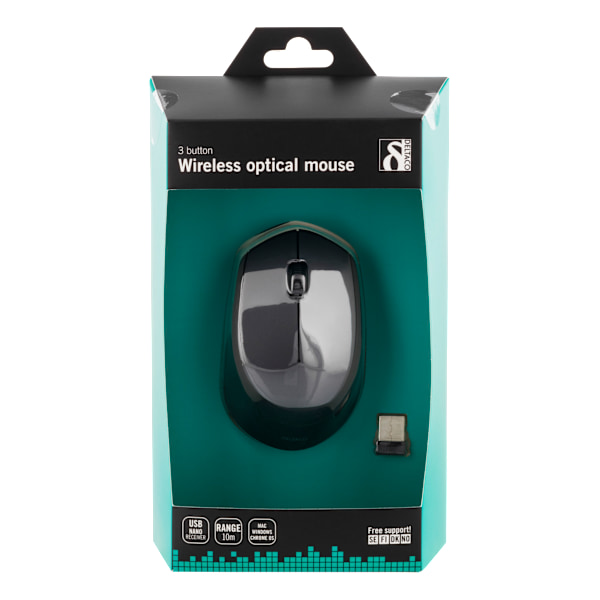 Wireless optical mouse 2.4GHz, 3 buttons with a scroll, grey