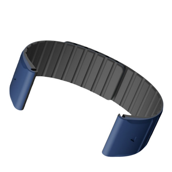 Garmin Fenix-rem, magnetisk silikone Garmin-urrem kompatibel med Fenix 8/7/6/5 Sort + blå 22 mm