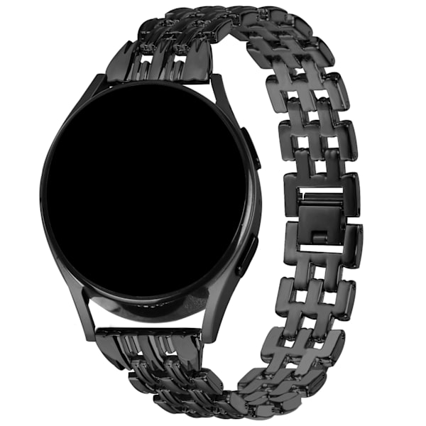 Klockarmband i rostfritt stål med diamanter och fem pärlor Svart