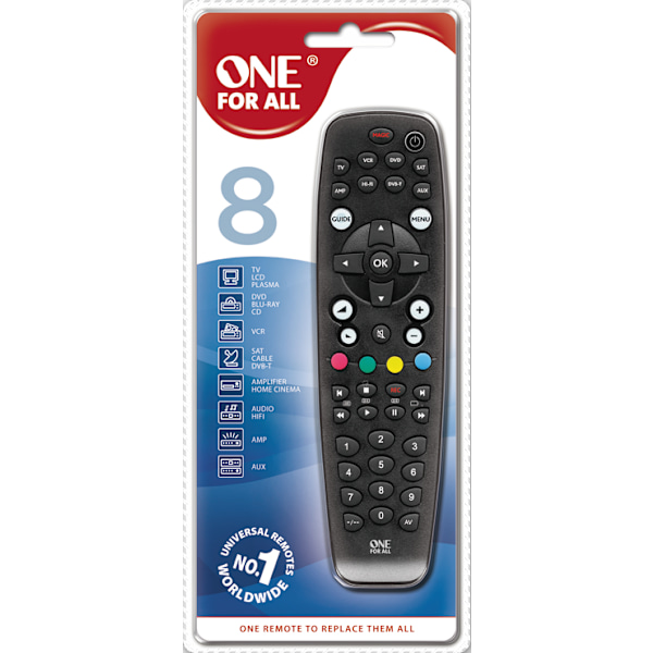 URC 2981 OFA 8 - Universal Remote Control musta