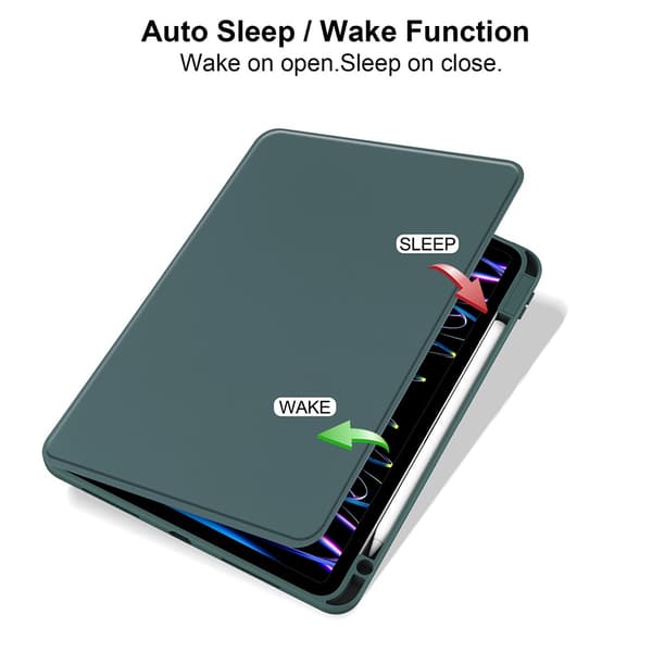 Rotations Tablet Cover Kompatibel med iPad Mini 6 - PU Læder, Akryl, Penholder, Auto Sleep/Wake