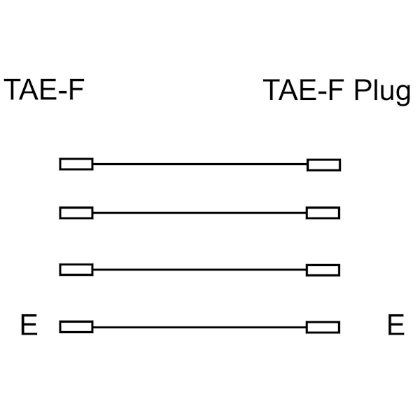 TAE-F-förlängningskabel 4-pin