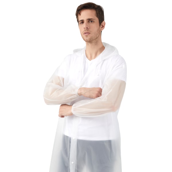 Regnkappa med huva Transparent L