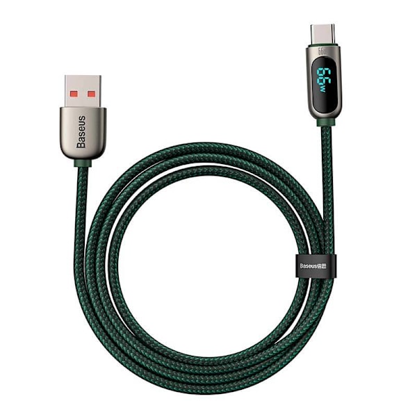Baseus Displaykabel USB till Type-C, 66W, 1m (grön)