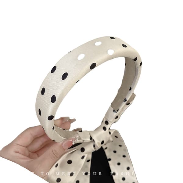 Polka Dot Bowknot Pannband för kvinnor, håraccessoarer