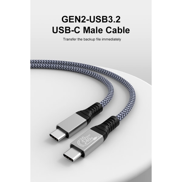 USB C-Kabel 240 W, USB 3.2-Kabel (20 Gbps) Flerfärgad 1 m
