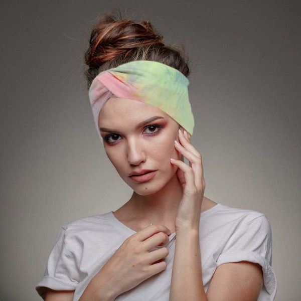 Elastiskt Pannband - Tie-Dye Design Flerfärgad