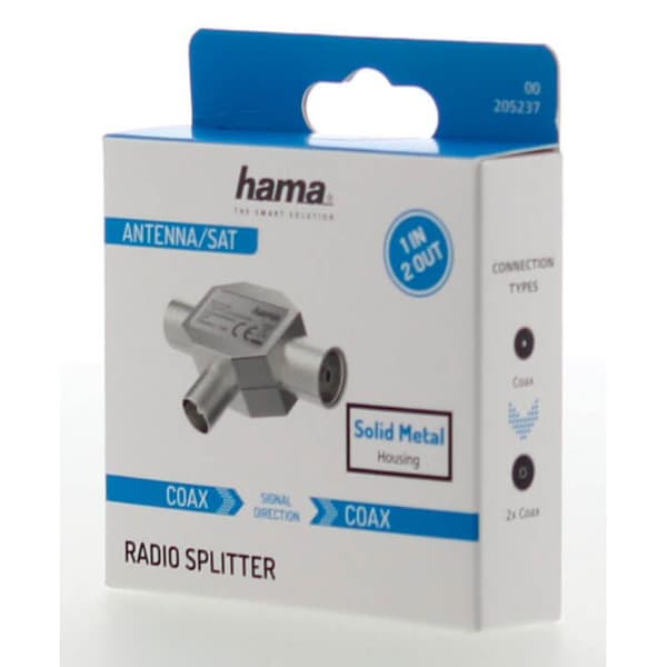 Antennesplitter Coax 1-2 til radio