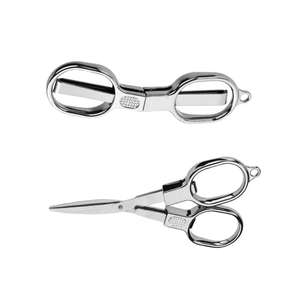 Foldable Stainless Steel Fishing Scissors - 2 Pack, Portable Multi-Purpose Line Cutter Silver Silver