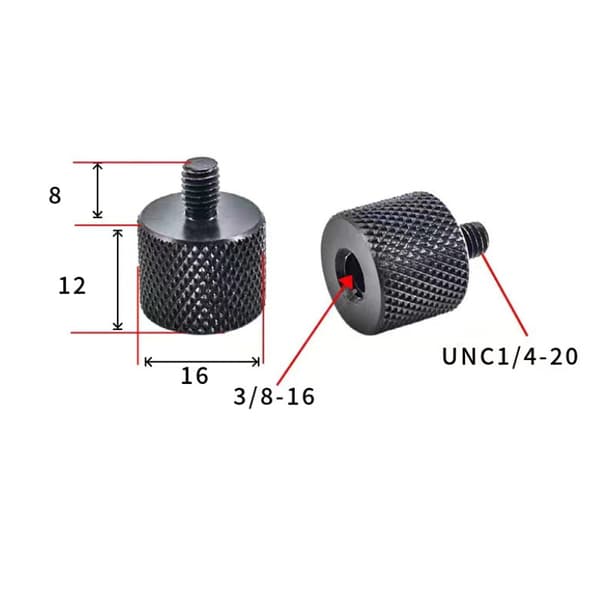Adapter 1/4" till M10 för stativ och kameror - 5-pack 3/8-16