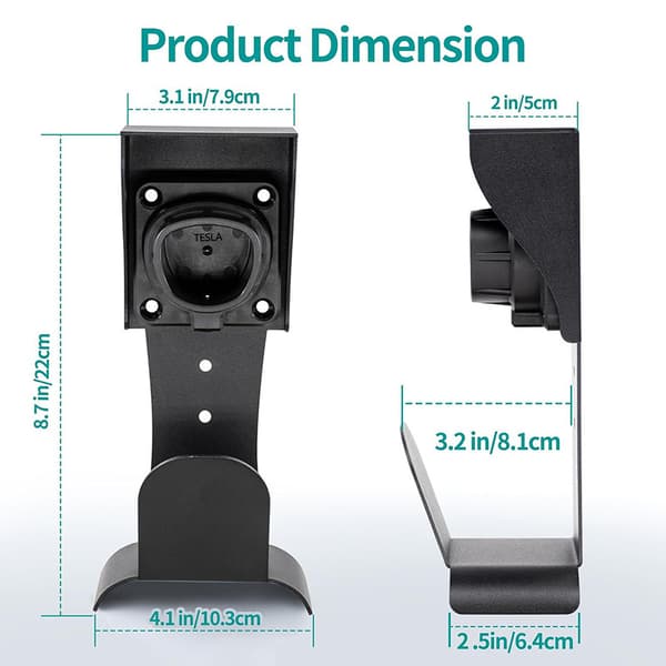 Vægmonteret Tesla-opladerholder til Model X/Y/3/S