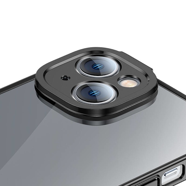 Baseus Glitter Transparent Cover og hærdet glas sæt til iPhone 14 Plus (sort)