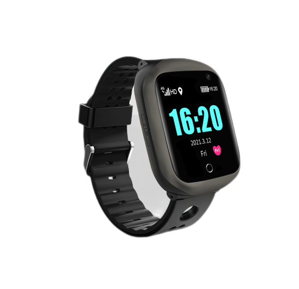 Smart Klocka med Puls- och Blodtryckskontroll, GPS-Positionering, IP67 Black Black