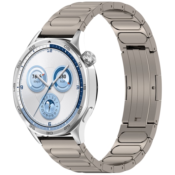Titanium klockarmband för 22 mm Smartwatch Fällbart lås Titan