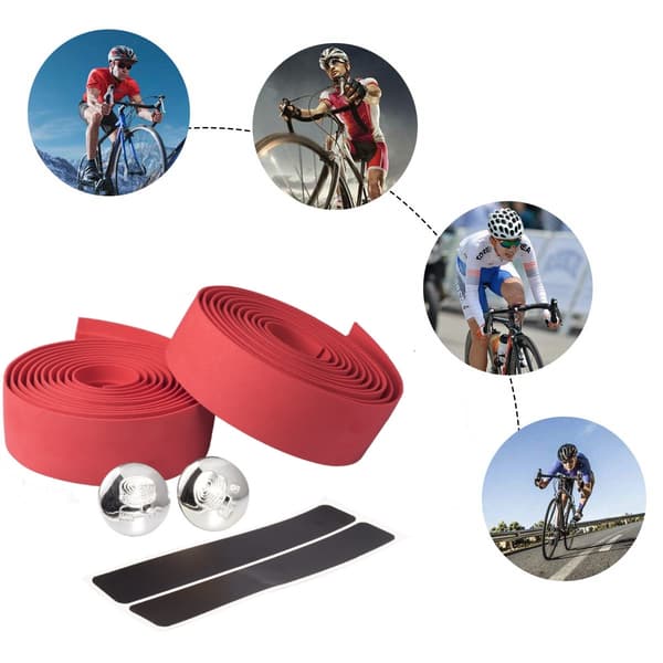 Halkskyddad cykelstyrtejp (4-pack) Red Red