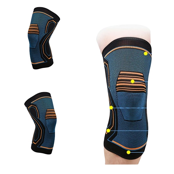 2-pack sportknäskydd kompressionsärmstöd för löpning S