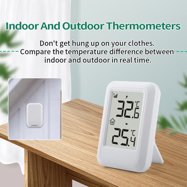 TS-FT0401 Inomhus Utomhus Termometer med Trådlös Sensor