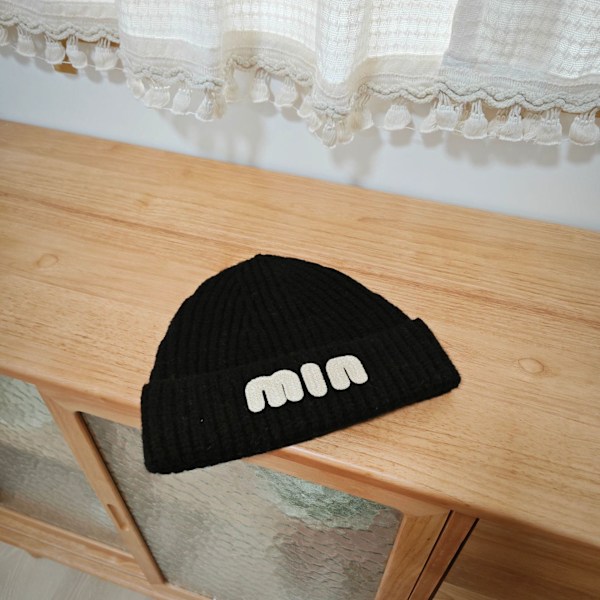 Strikket beanie hue Sort